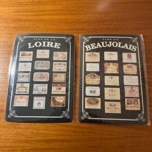 Other - Vintage Metal French Wine Postcards - Set of 5 - New